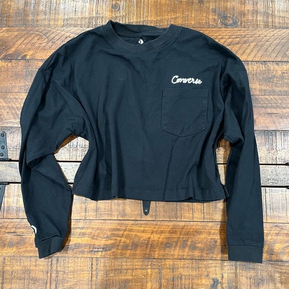 Converse Women's Black Long Sleeve Top - Picture 2 of 4